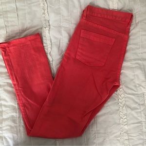 J Crew Matchstick pants, coral pink